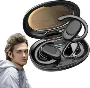 Workout Headphones Bone Conduction,5.3 Wireless Bone Conduction Sport Headphones - Sweatproof Dual 14.4mm Dynamic Drivers, 120H Standby Time, Charging Case - for Cycling
