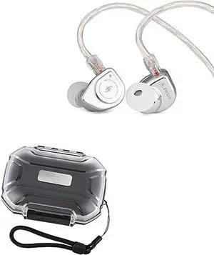 Linsoul SIMGOT EW200 10mm SCP Diaphragm Dynamic Driver in-Ear Earphones (EW200 Without Mic) LC02 in Ear Monitor Case, Portable Earbud Hard Case