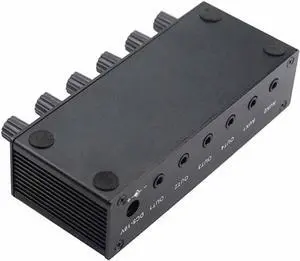 Stereo Mixer o (2 Input 4 Output) Push Four Headphones or External Power Amplifiers Volume Independent Control