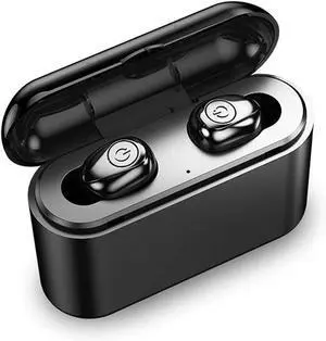 Wireless Earbuds Bluetooth 4.2 Headphones Sports in-Ear TWS Stereo Mini Het w/Mic Extra Bass IPX5 Waterproof Low Latency Instant Pairing 8H Battery Charging Case Noise Cancelling Earphones