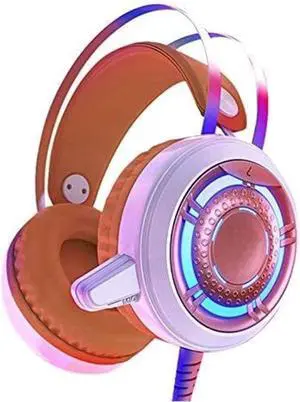 Gaming Het with LED Light Stereo Gaming Headphones with Soft Memory Earmuffs Noise Canceling Mic for Video Game PC Games