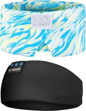 LC-dolida Extra Large Silk Sleep Mask and Bluetooth Headband Sleep Headphones