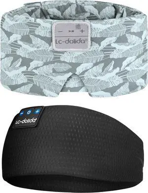 LC-dolida Extra Large Silk Sleep Mask and Bluetooth Headband Sleep Headphones