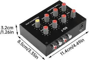 Hi-Fi 7-Band EQ Audio Amplifier with Bass/Mid/Treble Control Preamp & Headphone Amp EQ7US Plug