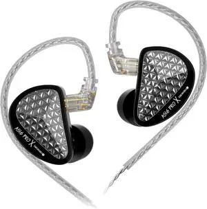 KZ AS16 Pro X 16BA Driver in Ear Monitor, HiFi Wired Earbuds, Noise Isolation Gaming Earbuds, Stereo Sound Deep Bass IEM Earphones Detachable Cable for Musician (Nomic)