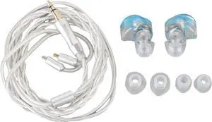 IEM Earphones, HiFi Wired Earbuds with Detachable Cable, Noise Canceling in Ear Monitor for Musicians Singers Music Lovers Stage Studio (Light Blue)