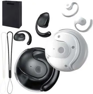 Entrancet Ai Translator Earbuds, Entrancet Ai Translation Wireless Ows Bluetooth5.4 Earphones, Open Ear Headphones, Support 114 Languages Equipped with Ai App, Transcription Accuracy Rate 98% (2pcs-C)