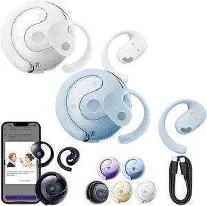 LONGLUAN Entrancet AI Translator Earbuds, AI Translation Wireless OWS Bluetooth5.4 Earphones Support 144 Languages, Translation Earbuds Real Time for Travel Business Learning (2PCS-F)