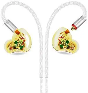 Vibes 202 Wired Earbuds - HiFi in Ear Monitor Headphones  Professional Noise-Isolating Ear Buds - Clear Sound, Deep Bass & Comfort-Fit IEM Earphones - MMCX to 3.5mm, Silver Plated Cord, Carrying Case
