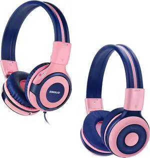 SIMOLIO Wired & Bluetooth Kids Headphones Bundles, Safe Volume, HD Mic Stereo Sound, Adjustable Headband, Foldable Durable Children Headsets for Travel School