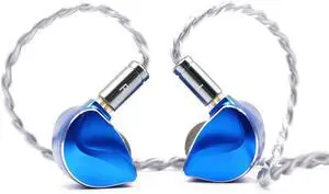 BQEYZ Winter Ultra Hybrid Driver in-Ear Monitor Earphones, 1DD + 1BC Wired IEM Earbuds with Swappable 3.5mm/4.4mm Plug and 0.78mm Detachable Cable for HiFi Audiophile Sound (Blue)