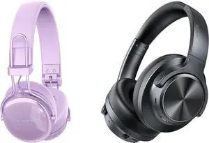 FM30 Active Noise Cancelling On Ear Headphones with FM20, Wireless Over Ear, Hi-Res Sound, Custom EQ via App, 130H Playtime, Comfortable Fit, for Travel Home Office