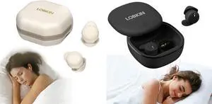 LOBKIN Ear Buds Sleep Headphones Earbuds for Side Sleepers Wireless Bluetooth 5.4 Mini Invisible Ultra-Light Earphones in Ear Headsets with Mic Noise Blocking Comfortable Fit for Sleep Workout