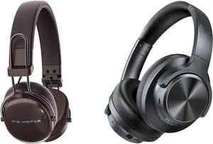 FM30 Active Noise Cancelling On Ear Headphones with FM20, Wireless Over Ear, Hi-Res Sound, Custom EQ via App, 130H Playtime, Comfortable Fit, for Travel Home Office