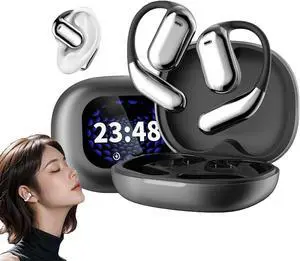 Ipx5 Waterproof Bluetooth Earbuds, Xp2 Earbuds, Over The Ear Wireless Earphones, True Wireless Open Ear Earphones Bluetooth 5.4 with Touch Screen (Black)