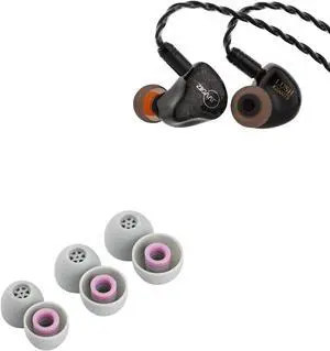 Linsoul ZiiGaat Lush in Ear Monitor, 1DD+4BA Hybrid Earphone IEM, Studio Monitor Tunning Wired Earbuds with Detachable Cable(Silver) Kiwi Ears Flex Earbud Tips, Replacement Silicone IEM Tips