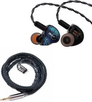 Linsoul ZiiGaat x Fresh Reviews Arete in Ear Monitor, 1DD+4BA Hybrid Earphone IEM + Tripowin Zonie IEM Cable, 16 Core Silver Plated Earphone Upgraded Cords