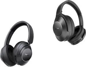 EarFun Wave Pro Active Noise Cancelling Headphones, LDAC Hi-Res Sound, Wireless Over Ear Bluetooth 5.4 Headphones, Black