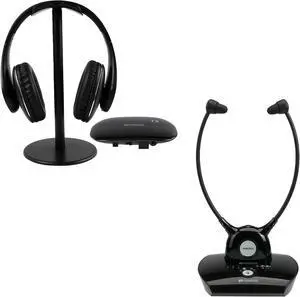 Retekess TA008 TV Headphones for Seniors Bundle TA005P Wireless Headphones for TV, Clear Sound Quality, Wireless Headphones for Elderly