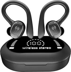 Wireless Ear-Hook TWS Earphones Bluetooth Earbuds Over The Ear Headphones Compatible with Sonim XP3plus 5G (Flip), True Stereo Charging Case Hands-Free Mic Headset