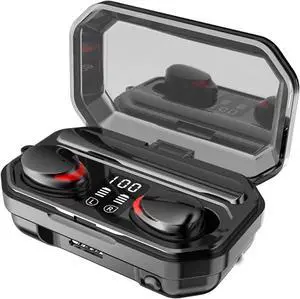 Wireless Earbuds Bluetooth 5.0 Headphones Mini Bluetooth Earbuds in-Ear Deep Bass Wireless Headphones with Mic Earphones with LED Display Charging Case