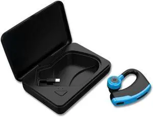 Wireless Bluetooth Earpiece Headphone with mic Wireless Earbud with Noise Cancelling Microphone with Charging Case Built-in Microphone for Driving Office Business,Blue