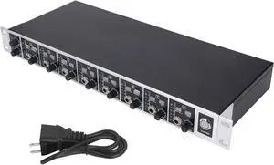 8 Channel Headphone Splitter, 10Hz to 150 kHz Headphone Distributor Earphone Power Amplifier (US Plug)
