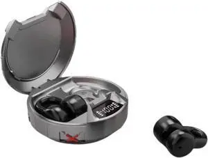 Wireless Earbuds Bluetooth Open Clip Earbuds,4-5H Playtime Charging Case LED Display,Ultra Lightweight for Comfortable Clip On(Gray)