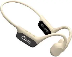 Open Ear Headphones IPX8 Waterproof Swimming Headphones Bone Conduction Earbuds Built in 32GB Memory Wireless Bluetooth 5.4 with Mic,Single Battery Life 10H Sport Earphones for Running,Cycling,White