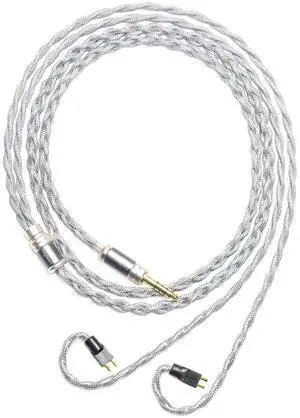 6N Single Crystal Silver IEM Cable for FitEar 224 MH334 MH335DW MH335ht Private 222 223 333 Aya TITAN Air2 TG223 333 334 335 EST Universal 4.4mm Balanced Earphone Upgrade Cable (4.4mm Plug)