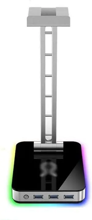 Headphone Stand Headset Holder Headset Stand Aluminum Alloy Multi-Function Headphone Holder USB Interface Controllable RGB Color Light Headphone Holder Headphone Holder