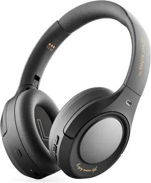 King Pro + Wireless Over-Ear Bluetooth Headphones with 48dB Active Noise Cancellation(ANC), HiFi Hi-Res Sound,Transparency Mode,125H Playback, Detachable Wireless Mic,Wired Audio (Black)