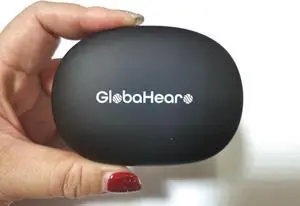 Multi-Language Translation Earbuds, Wireless Charging Case, Black and White (Black)