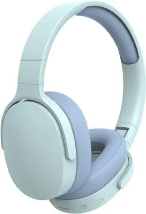 Bluetooth Headset, Lightweight and Foldable, Stereo with Microphone, Low Latency, Bluetooth 5.3 Headset for Travelling/Telephone/PC -Blue