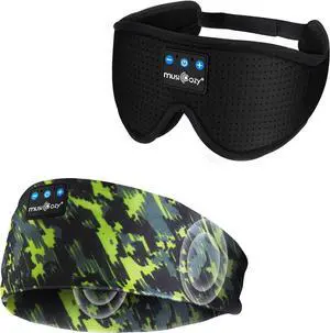 MUSICOZY Sleep Headphones Bluetooth 5.4 Headband, Sports Wireless Earphones Sweat Resistant Earbuds Sleeping Headphone with Ultra-Thin HD Stereo Speaker for Workout Running Cool Gadgets Unique Gifts