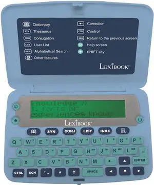 LEXiBOOK D650EN The English Dictionary, Definitions, Thesaurus, Grammar, Phonetic Spellchecker, with Battery, Blue/Grey