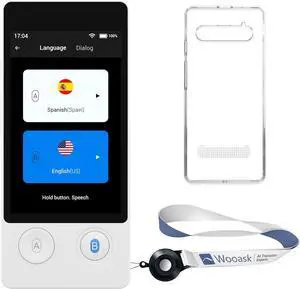 Wooask Language Translator Device, Two Way Real Time Translator with 144 Languages No WiFi Needed, 2025 Upgraded W12 AI Translator Voice/Offline/Photo Translation for Travel, Business, Learning