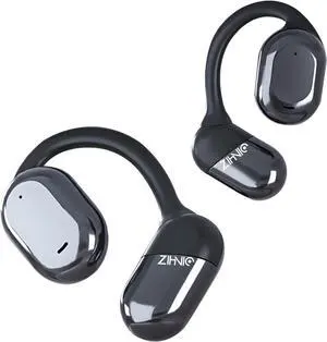 ZIHNIC S05A Wireless 3-Mode Translation Earphones - Real-Time Language Translation, 135 Languages Included, Comfortable Ear Hooks, IPX5 Waterproof, Compatible with Phone, Android Phone-Black