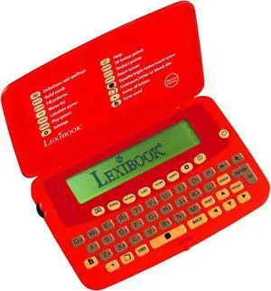 Lexibook The official Scrabble Players Dictionary, practical, small and weightless format, Built-in jog dial on the left side, Optimize your score, Batterie, Red, SCF-428AUS