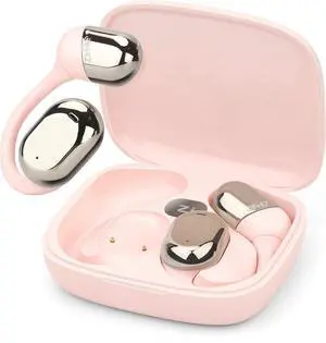 ZIHNIC S05A Wireless 4-Mode Translation Earphones - Real-Time Language Translation, 150+Languages Included, Comfortable Ear Hooks, IPX5 Waterproof, Compatible with Phone, Android Phone-Pink