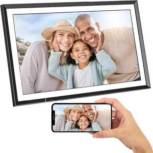 AGFA Photo Connected Digital Photo Frame Realiview APF1560 Wi-Fi 15.6" LCD - Display Photos/Videos, Clock, Weather, Auto Rotation, 32GB Memory, FRAMEO iOS/Android App Included - Black