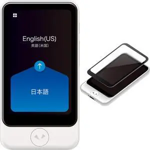 POCKETALK S2 Plus Business eSIM 5 Year White and Plus Screen Protector - Compatible Plus Language Translator Device