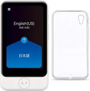 Pocketalk S Two-Way Voice Translator and Protective Case - Clear (Compatible with Pocketalk Model S)