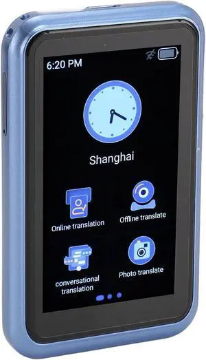 Qiilu AI Voice Translator and Touchscreen Language Translator Device - 138 Languages with HD Noise Reduction, Portable and for Travel and Business (Blue)