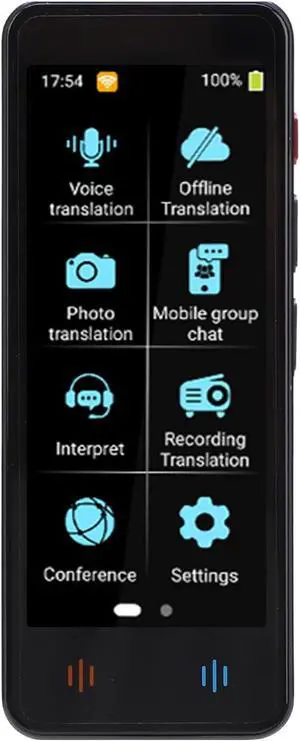 Qiilu AI Language Translator Portable Electronic Translator for Real Time Translation 134 Languages Online Device for Work Study Travel (Black)