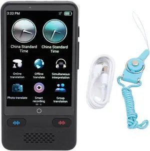 AI Assistant Language Translator Device, Touchscreen Display, Long Endurance, Group Translation with 138 Languages, AI Recording for 115 Languages