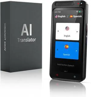 Language Translator Device, 138+ Languages Translation in Real Time for Voice/Text/Photo Portable Smart Voice Translator with 4.1 Inch HD Touch Screen Offline Translation for Business Learning Travel