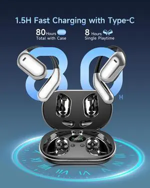 AI Translator Earbuds Real-Time, 3-in-1 Ultra Open Ear Bluetooth Headphone Translator 144 Languages & Accents, with Charging Case for Travel & Learning & Business Negotiation, iOS & Android Compatible