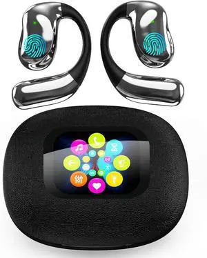 AI Language Translator Earbuds 144 Languages 8 Offline Modes OWS Touchscreen HD Sound iOS Android Compatible Long Battery Life Ideal for Travel Business Black