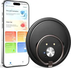 AI Tranlastor Device, 3-in-1 Translation Recorder, Instant Language Translator Device, Real Time Translation & Transcription, traductores inglés español 140+ Language for Meeting Black